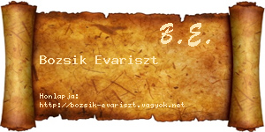 Bozsik Evariszt névjegykártya